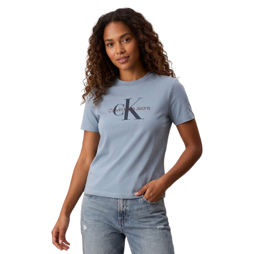 Camiseta azul regular fit con logo Calvin Klein