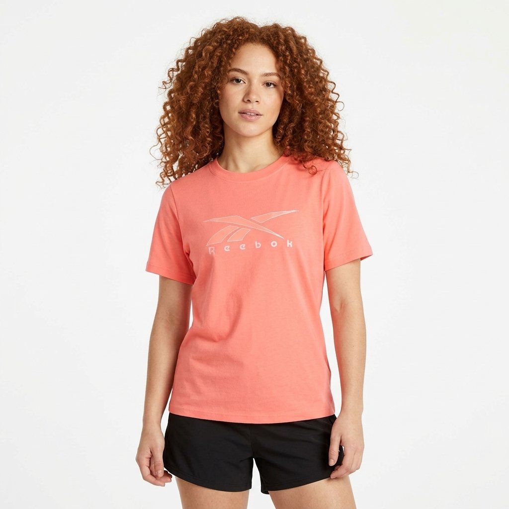 Camiseta Reebok  cuello redondo Coral para mujer
